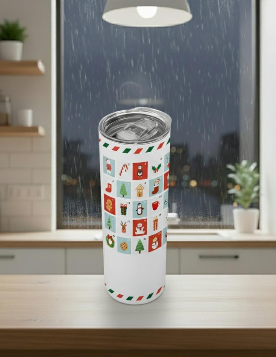 Set termo de acero inoxidable Navidad con tapa a presión 520 ml 3
