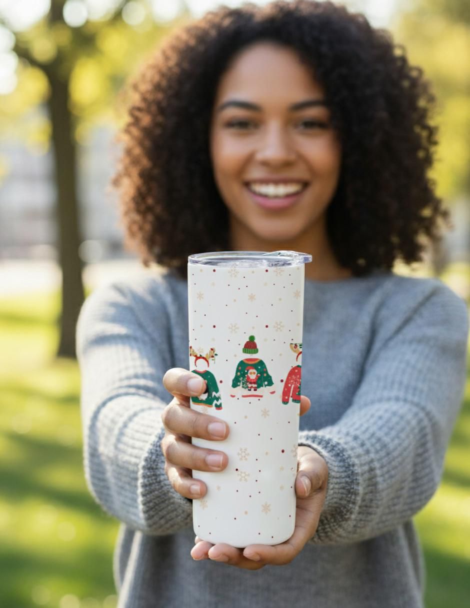 Termo de acero inoxidable Navidad con tapa a presión 520 ml 2