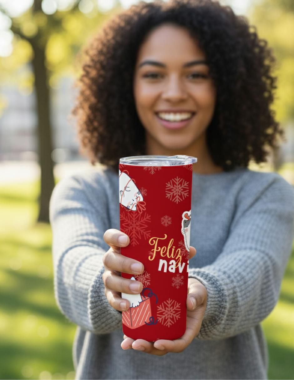 Termo de acero inoxidable Navidad con tapa a presión 520 ml 3