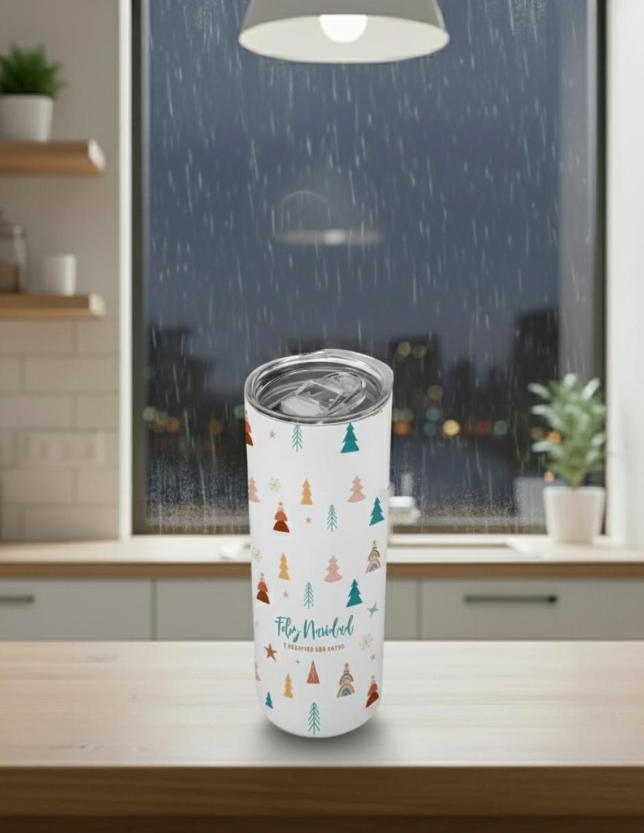 Set termo de acero inoxidable Navidad con tapa a presión 520 ml 4