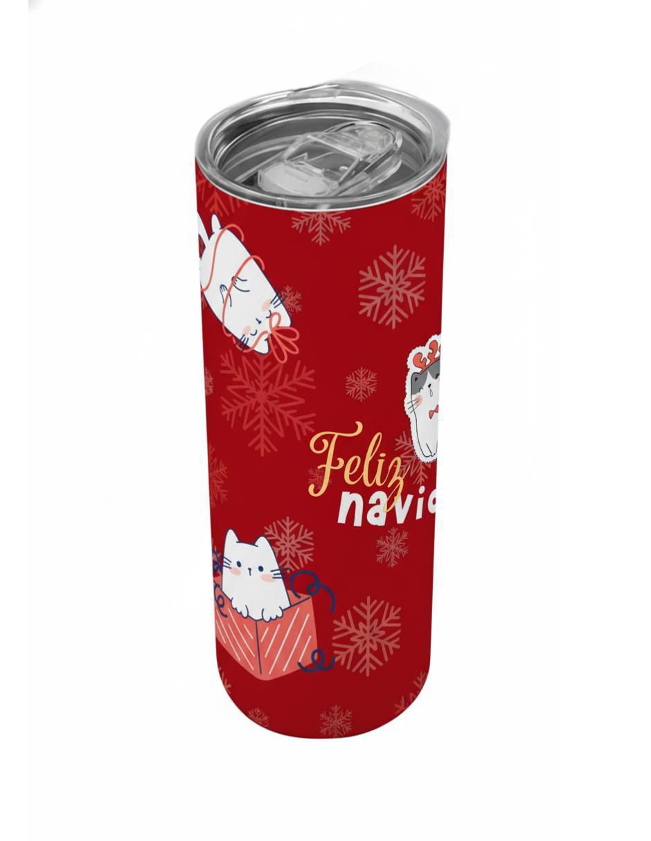Set termo de acero inoxidable Navidad con tapa a presión 520 ml 3