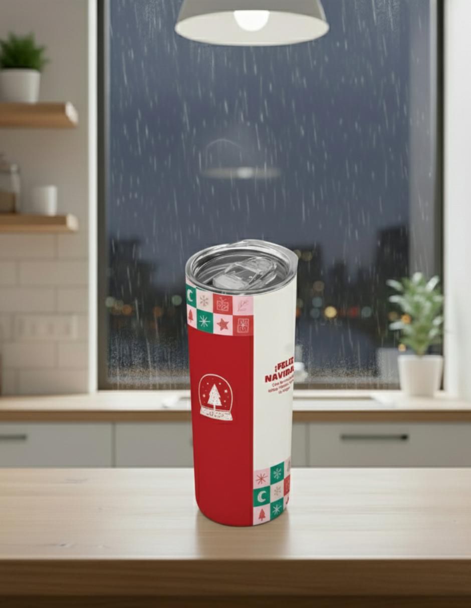 Termo de acero inoxidable Navidad  con tapa a presión 520 ml 4