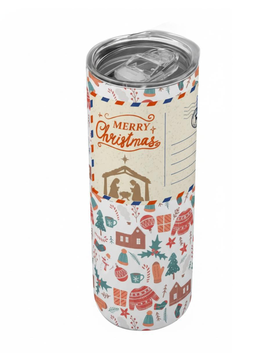 Termo de acero inoxidable Navidad con tapa a presión 520 ml Termo de acero inoxidable Navidad con tapa a presión 520 ml
