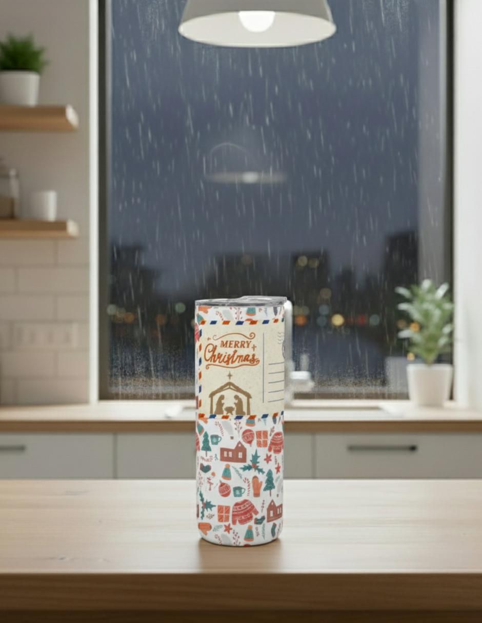 Termo de acero inoxidable Navidad con tapa a presión 520 ml 2