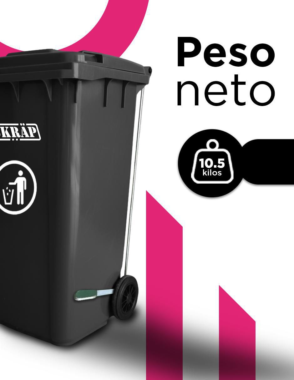 Bote de basura Skräp Urbano Ecomóvil 240L de plástico 4
