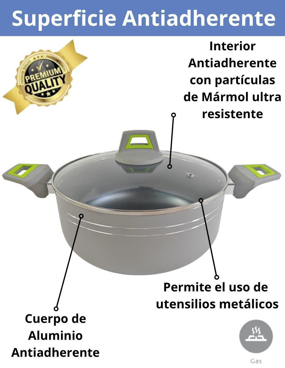 Batería de cocina DC16 de aluminio antiadherente minerales naturales 16 piezas 4