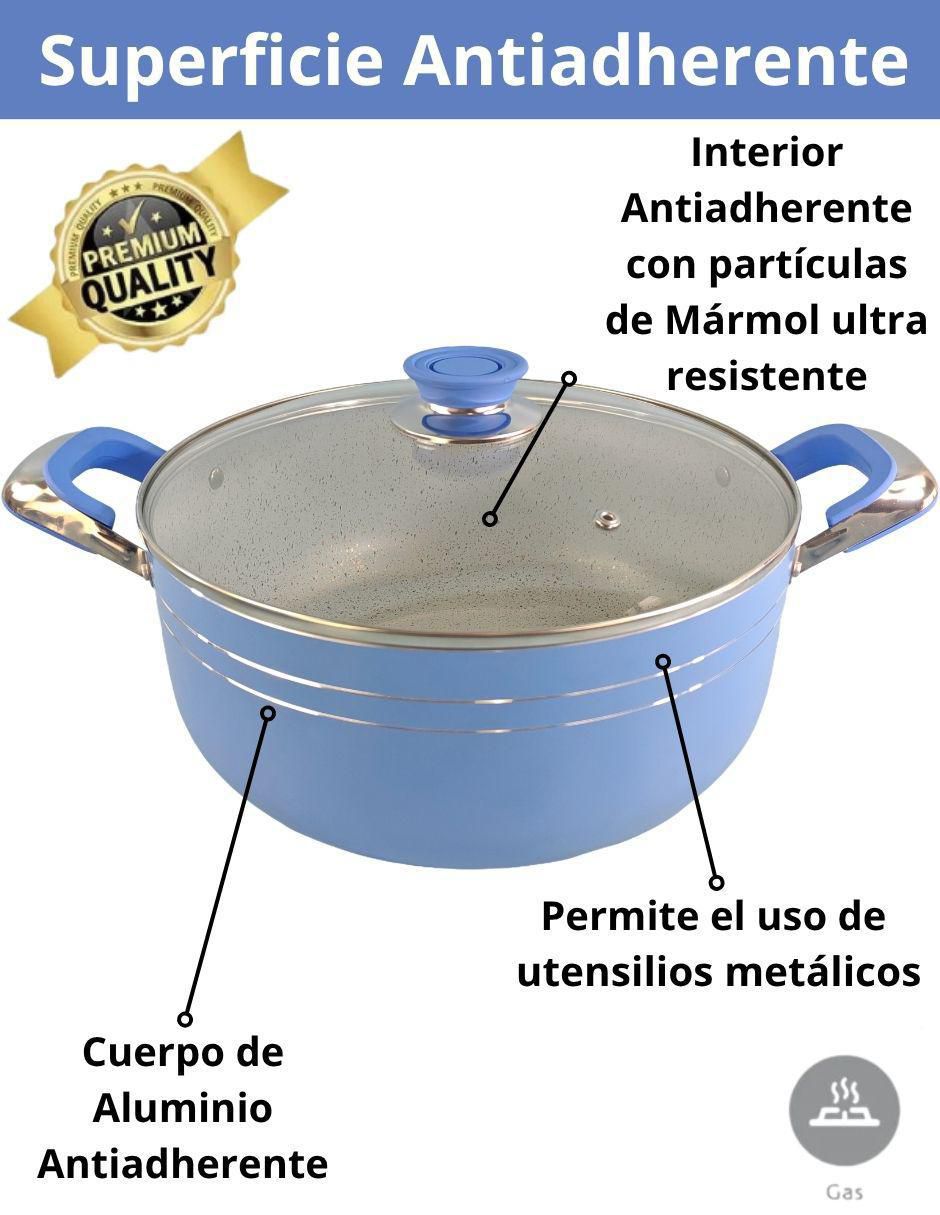 Batería de cocina DC16 de aluminio antiadherente minerales naturales 16 piezas 4