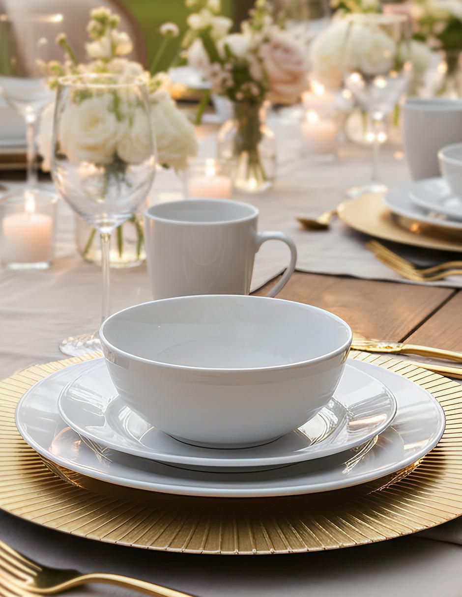 Vajilla cerrada de porcelana para 4 personas 7