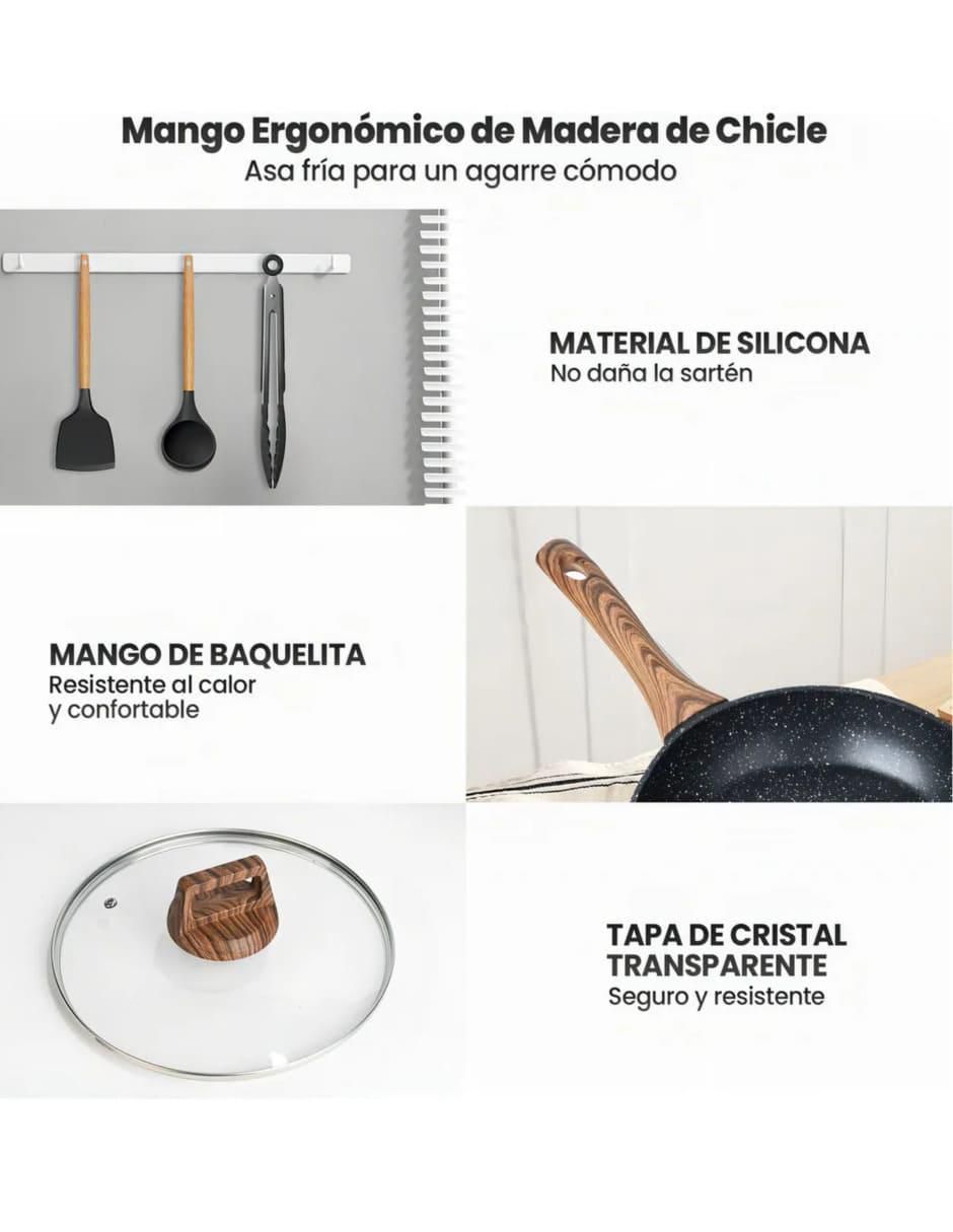 Batería de cocina antiadherente combinado 10 piezas 2