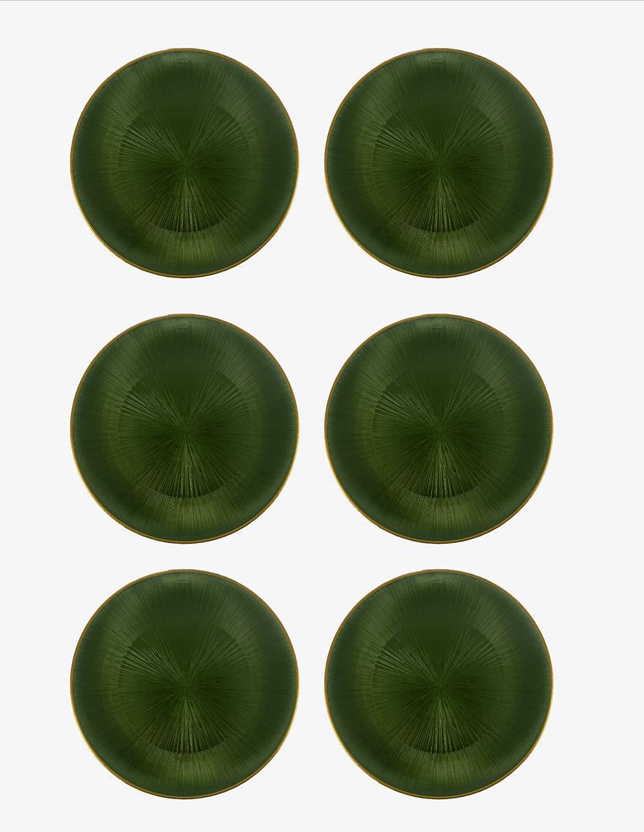 Set platos Mesa de vidrio 6 piezas