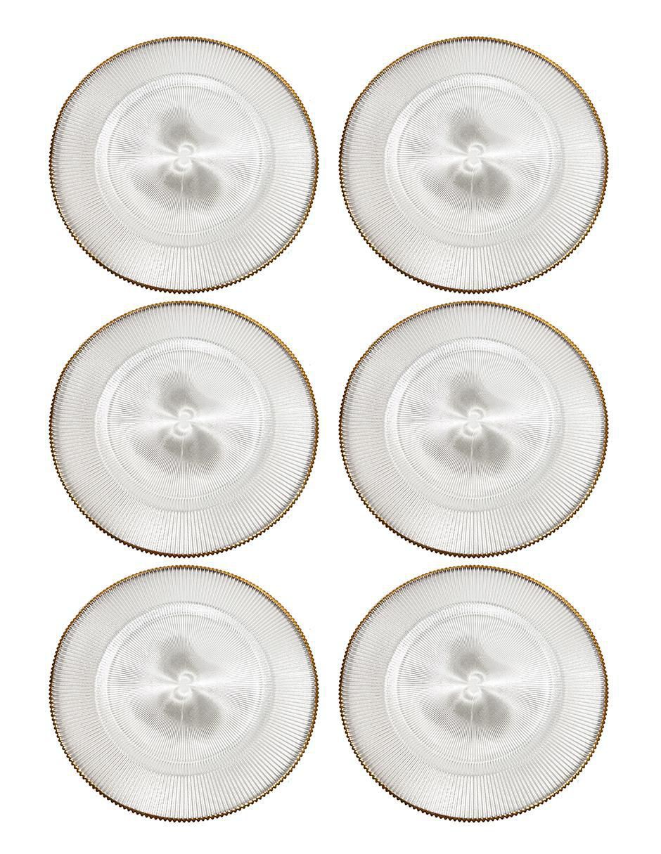 Set platos Mesa de vidrio 6 piezas Set platos Mesa de vidrio 6 piezas