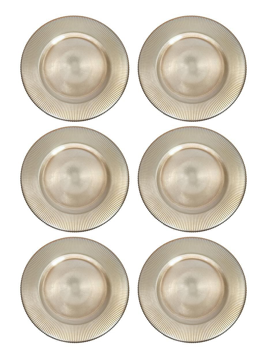 Set platos Mesa de vidrio 6 piezas
