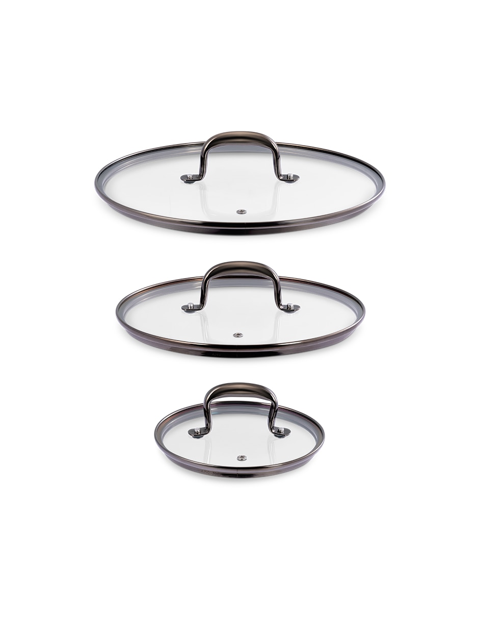 Batería de cocina de acero inoxidable antiadherente titanio 15 piezas 3