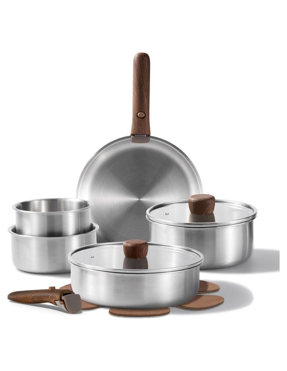 Batería de cocina de acero inoxidable Antiadherente sin PFOA 9 piezas Batería de cocina de acero inoxidable Antiadherente sin PFOA 9 piezas