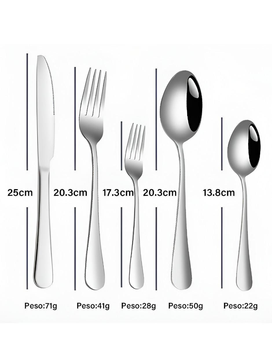 Set cubiertos de acero inoxidable 60 piezas 4
