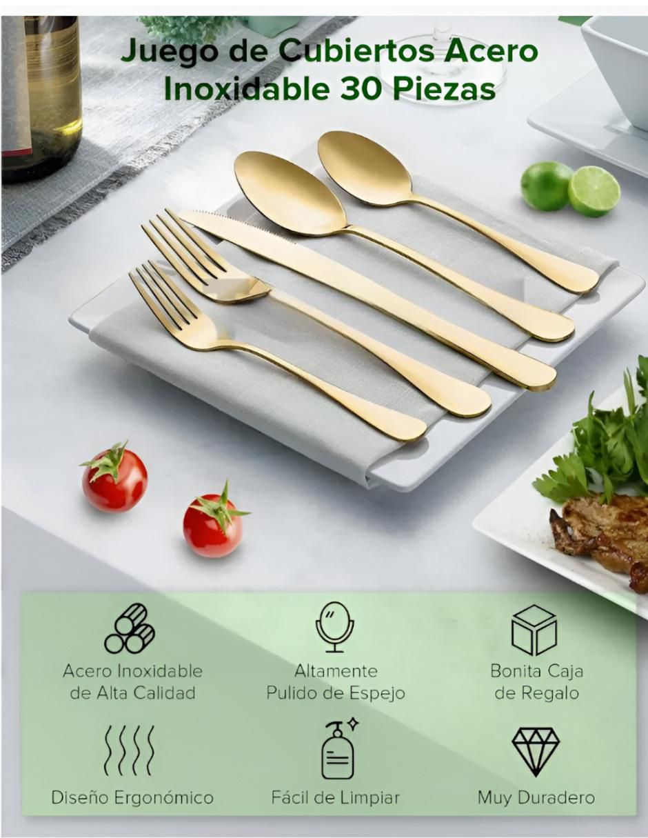 Set cubiertos de acero inoxidable 40 piezas 2