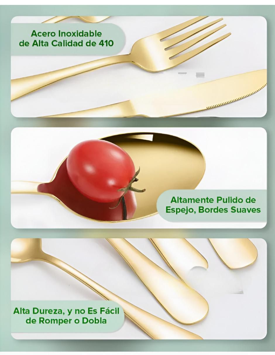 Set cubiertos de acero inoxidable 40 piezas 4