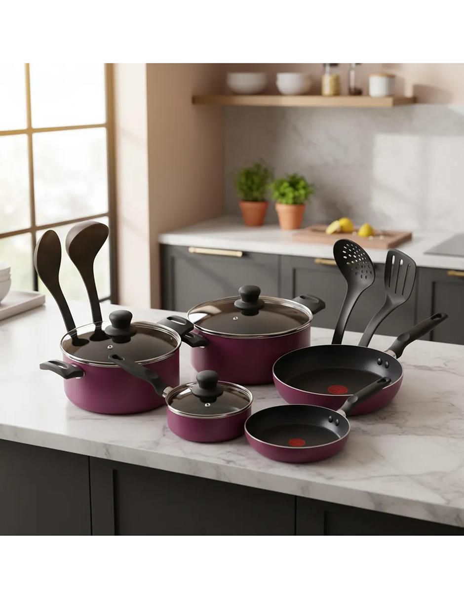 Batería de cocina Expert Chef de aluminio antiadherente sin PFOA 12 piezas 8