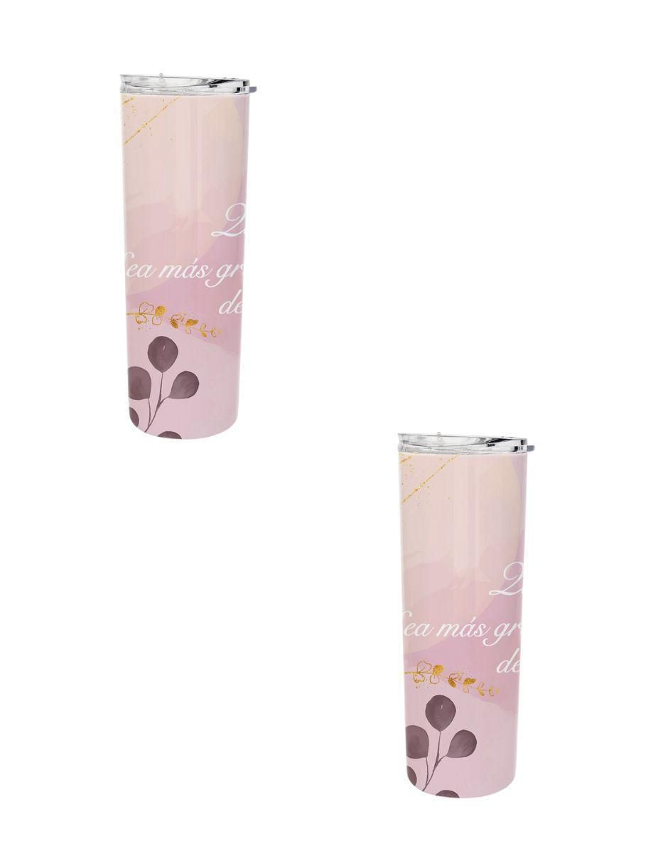 Set termo de acero inoxidable con tapa a presión 590 ml