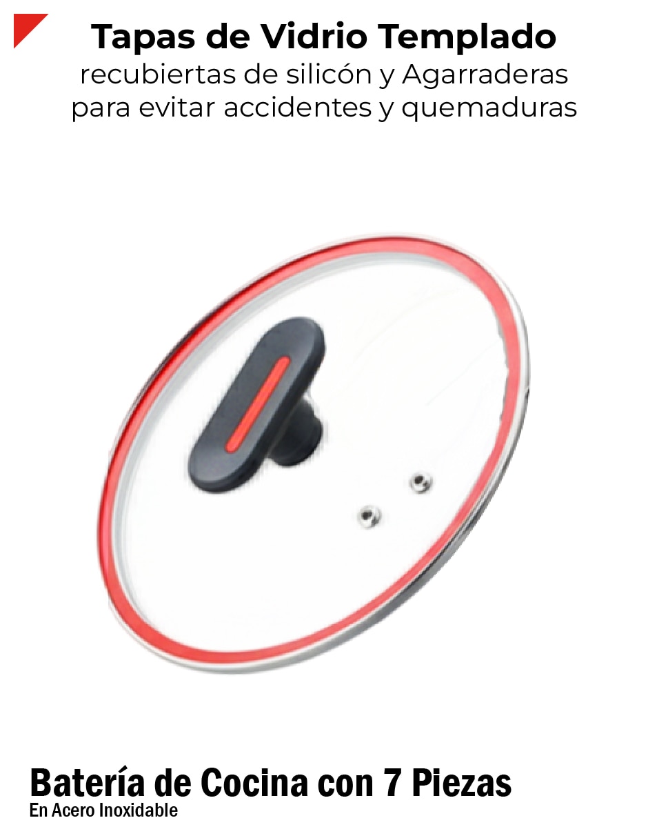 Batería de cocina de acero inoxidable 7 piezas 3