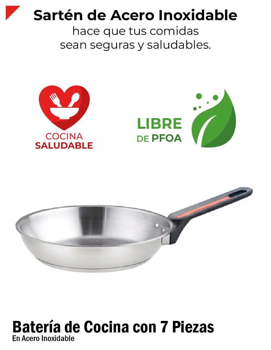 Batería de cocina de acero inoxidable 7 piezas 5