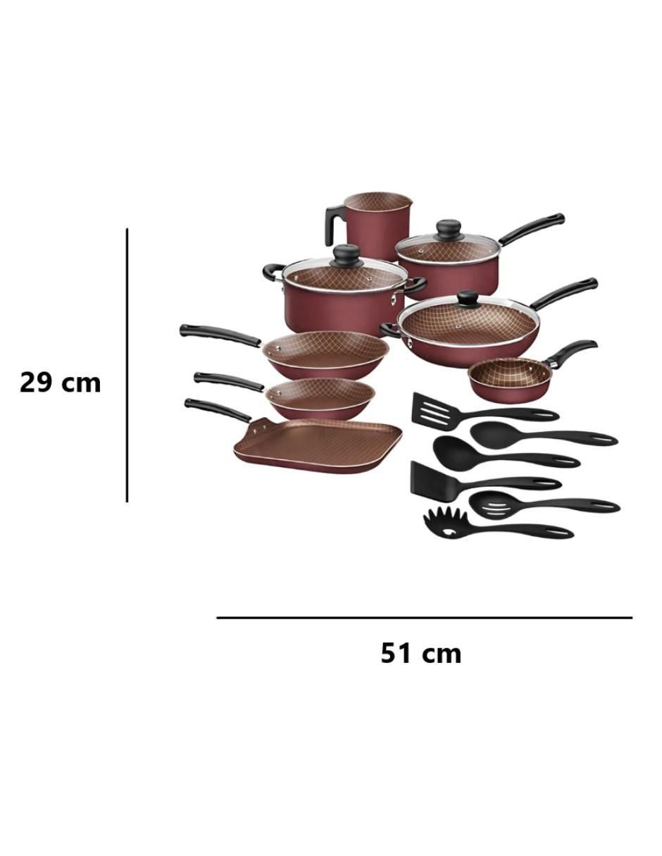 Batería de cocina de aluminio antiadherente starflon max 17 piezas 8