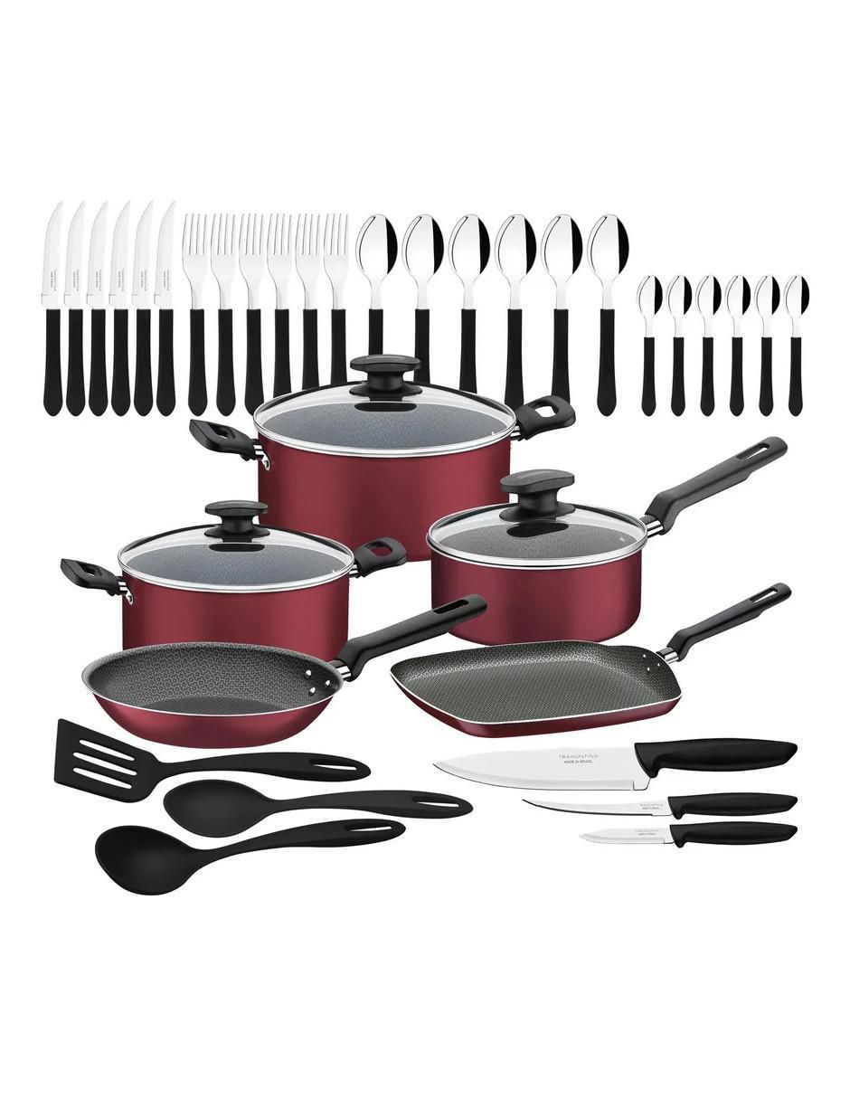 Batería de cocina de aluminio antiadherente starflon max 38 piezas