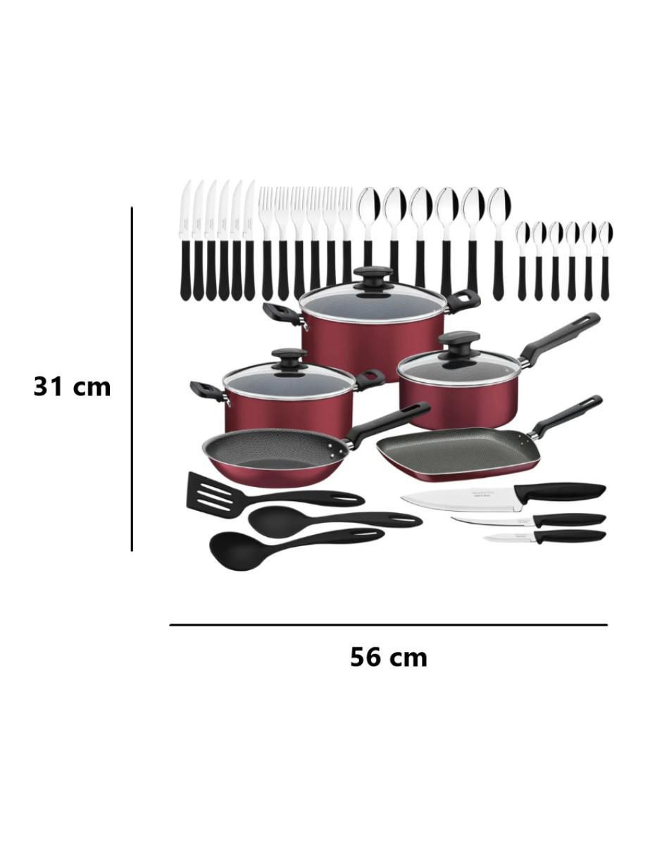 Batería de cocina de aluminio antiadherente starflon max 38 piezas 6