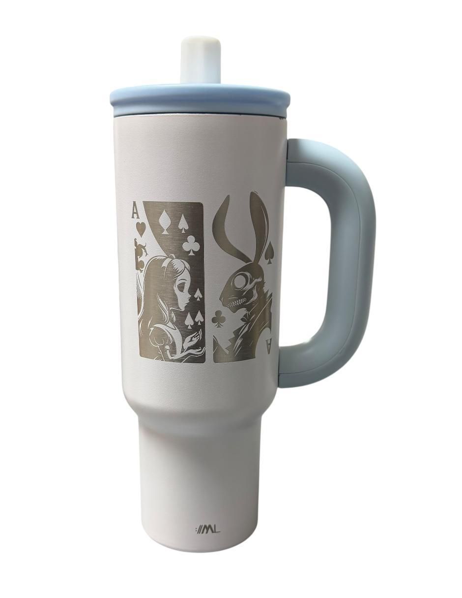 Termo de acero inoxidable Alicia en El Pais de Las Maravillas con tapa rosca 1.2 L 2