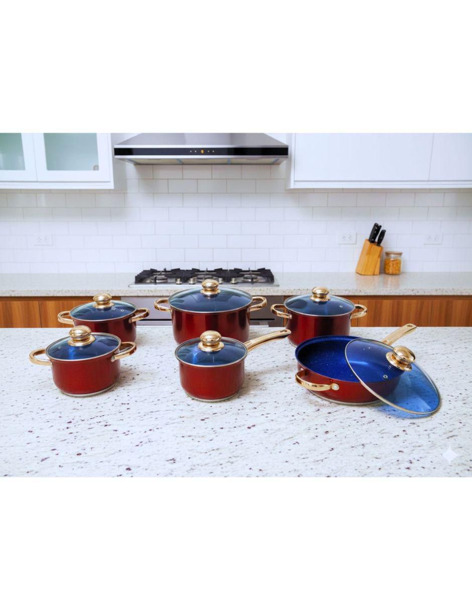 Batería de cocina Sirel de acero inoxidable antiadherente sin pfoa 12 piezas 2