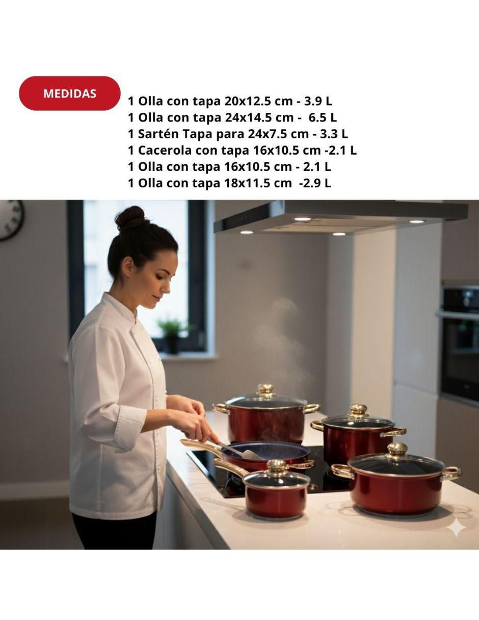 Batería de cocina Sirel de acero inoxidable antiadherente sin pfoa 12 piezas 5