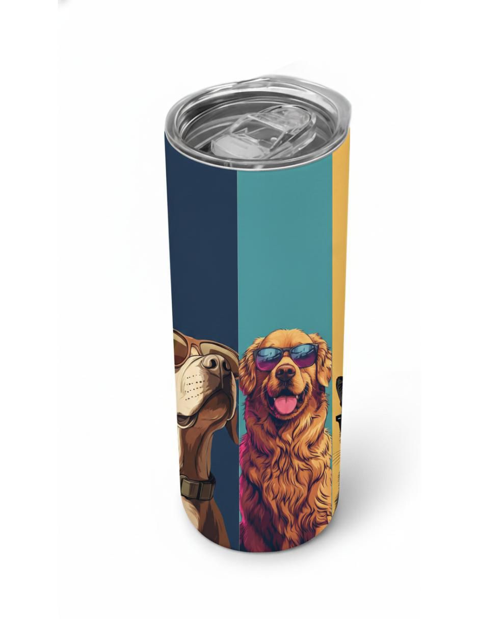 Termo de acero inoxidable Perros con tapa a presión 590 ml