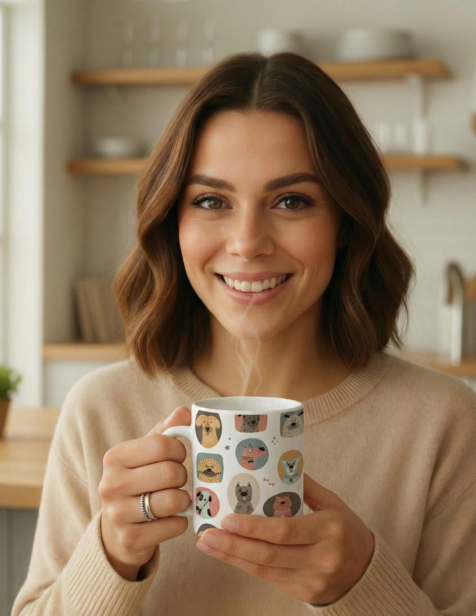 Set de tazas clásica Ilustracion Perros 2 piezas 3