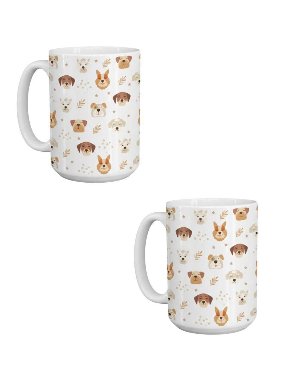 Set de tazas clásica Ilustrado Perros 2 piezas