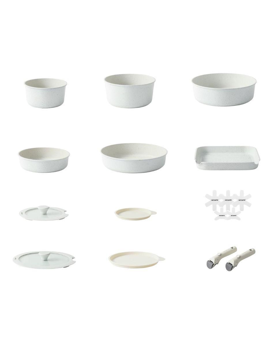 Batería de cocina de aluminio antiadherente sin PFOA 17 piezas 2