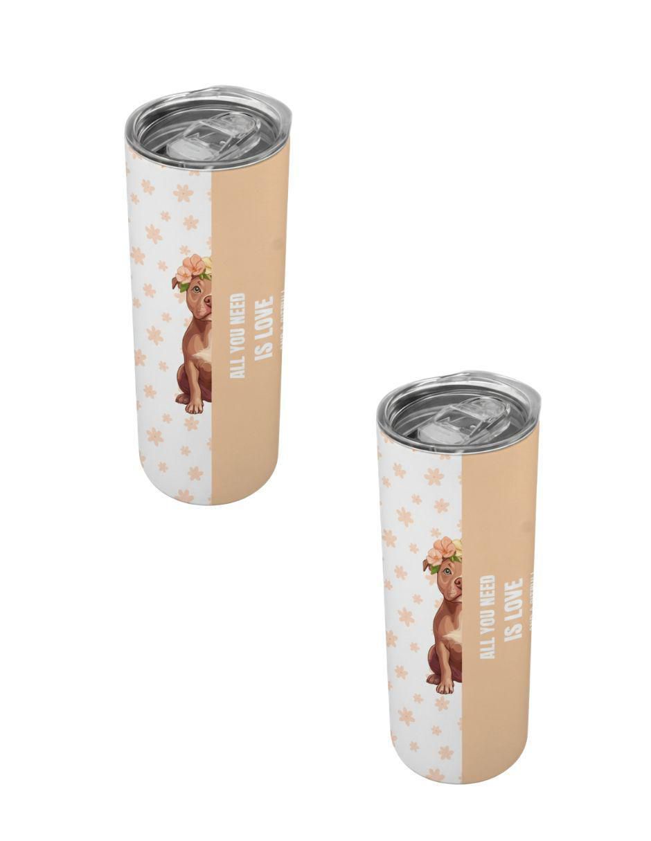 Set termo de acero inoxidable All You Need is Love con tapa a presión