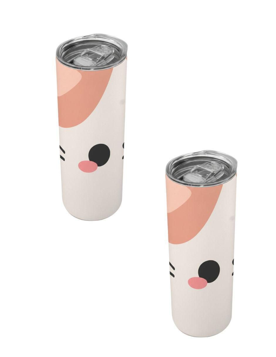 Set termo de acero inoxidable Gatos con tapa a presión 590 ml