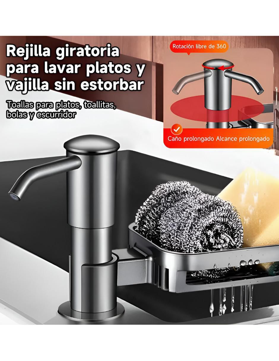 Dosificador jabón con porta esponjas 2