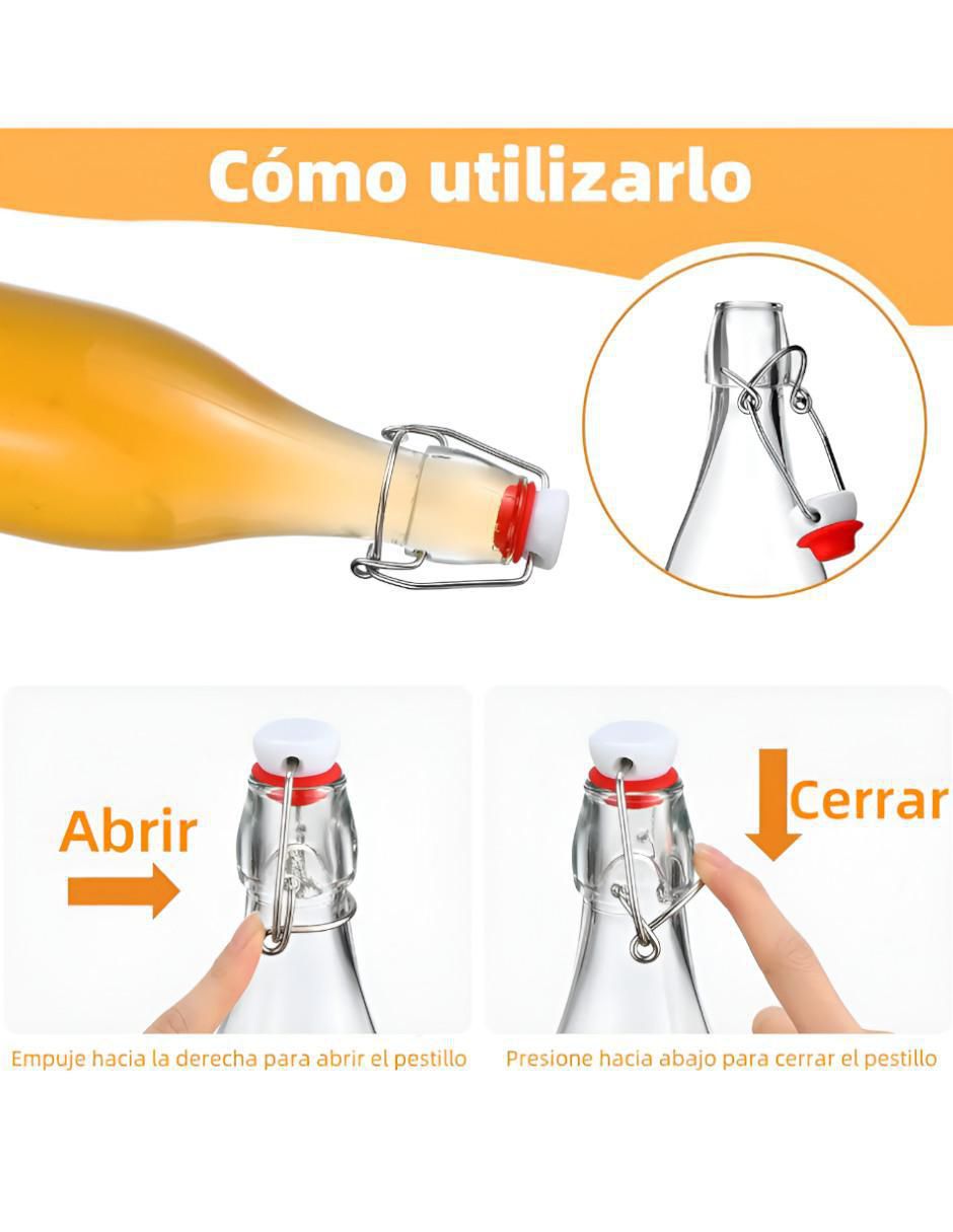 Set botella de agua de vidrio con tapa push pull 250 ml 2