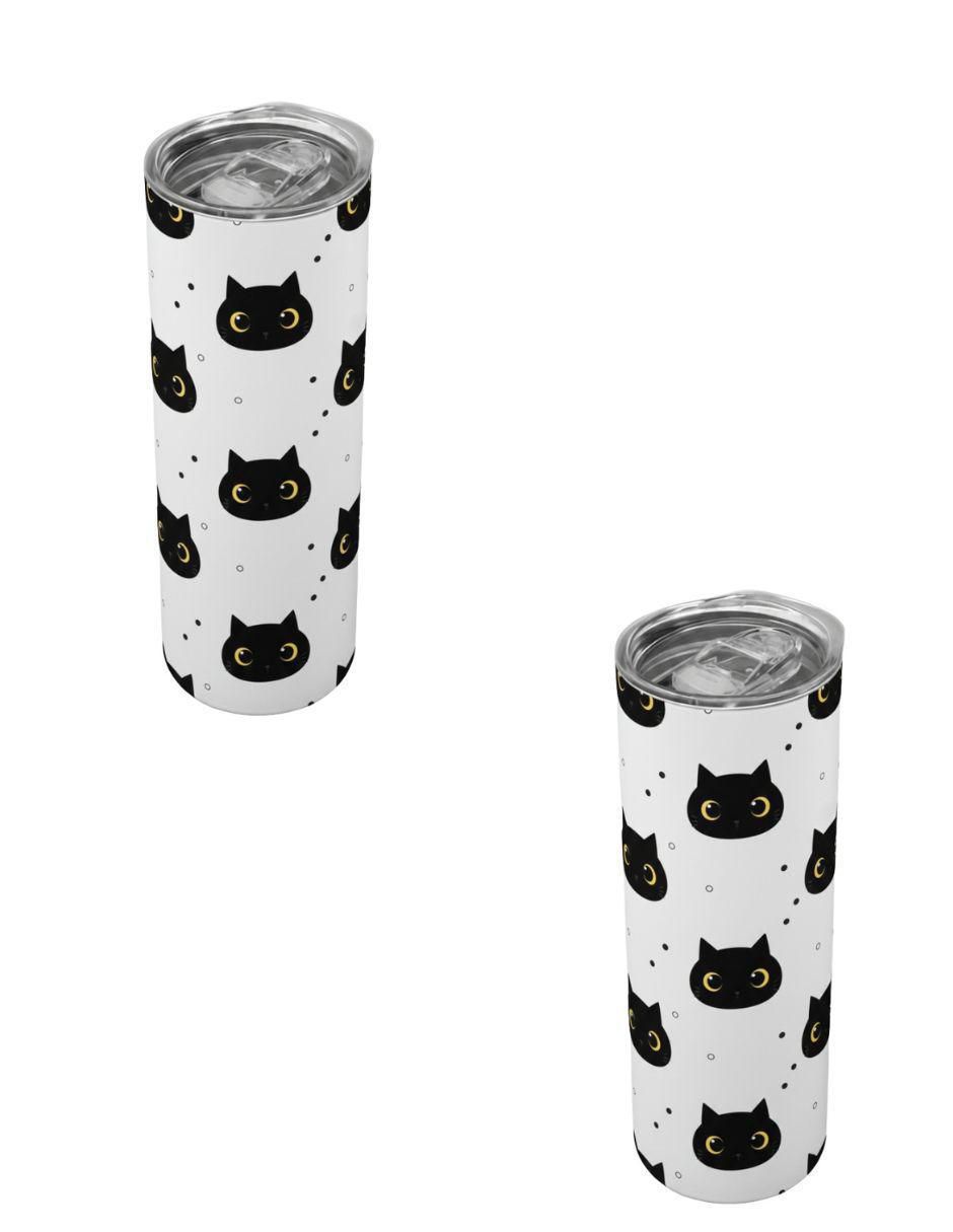Set termo de acero inoxidable Gatos con tapa a presión Set termo de acero inoxidable Gatos con tapa a presión