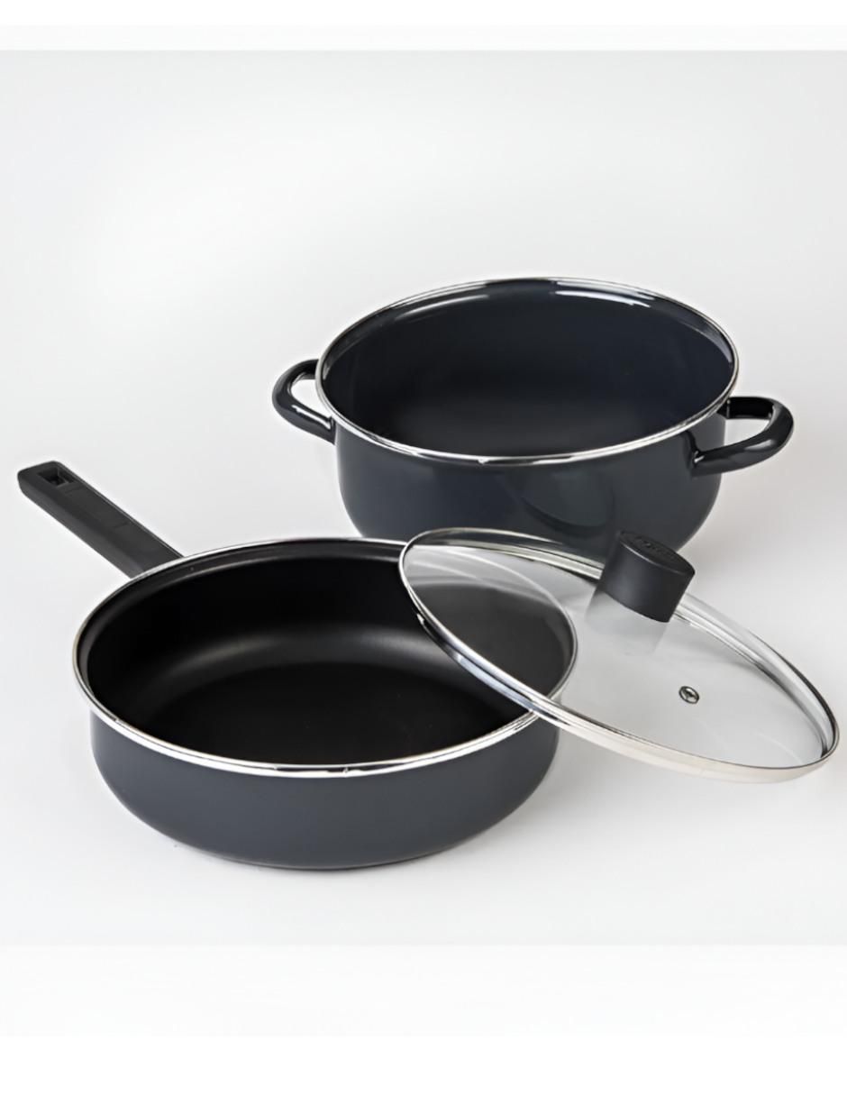 Batería de cocina de aluminio antiadherente convencional 9 piezas 4