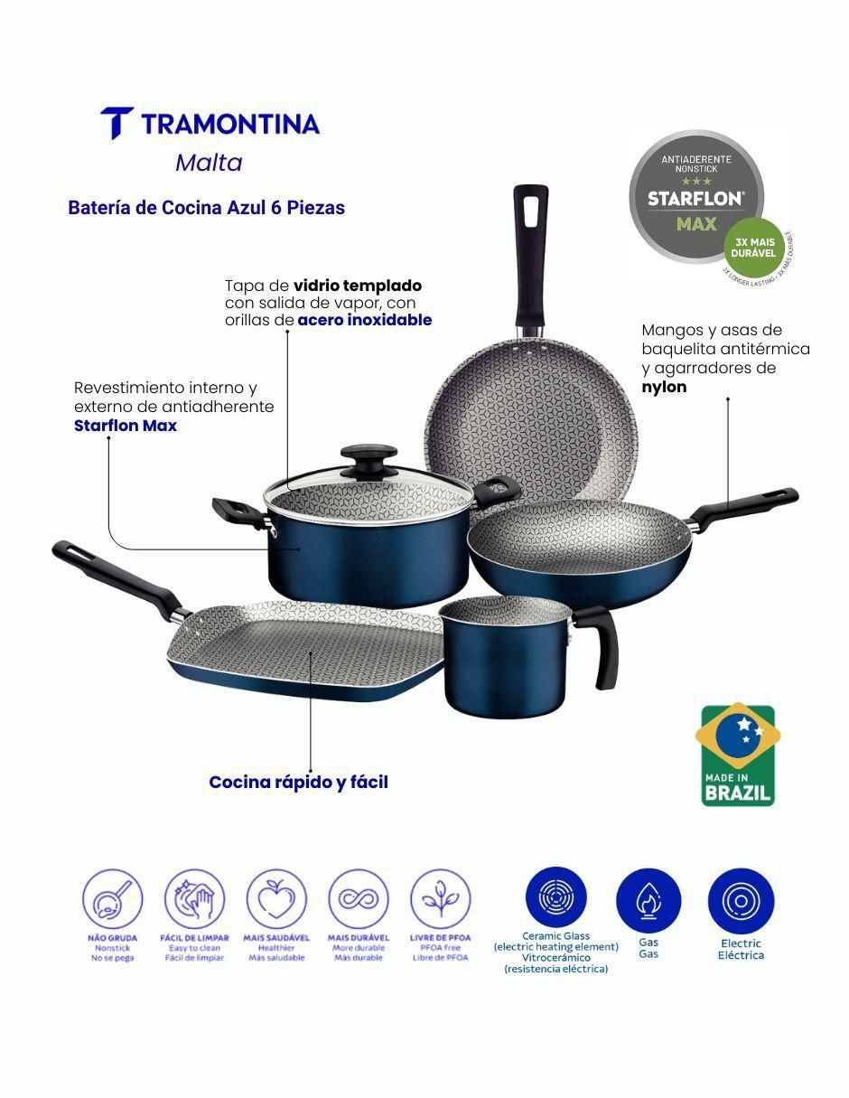 Batería de cocina malta de aluminio antiadherente sin PFOA 6 piezas 2