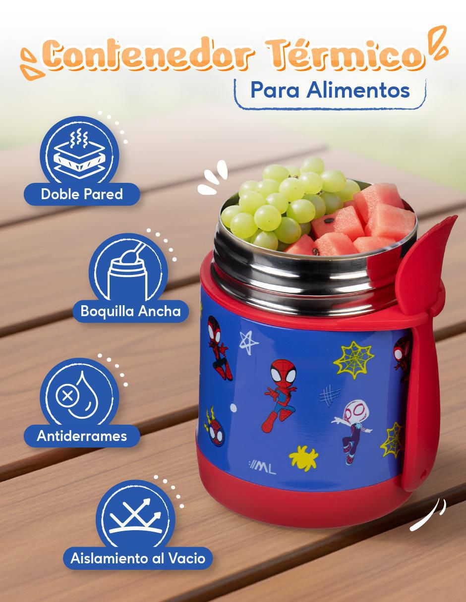 Contenedor Spidey de acero inoxidable 2 piezas 3