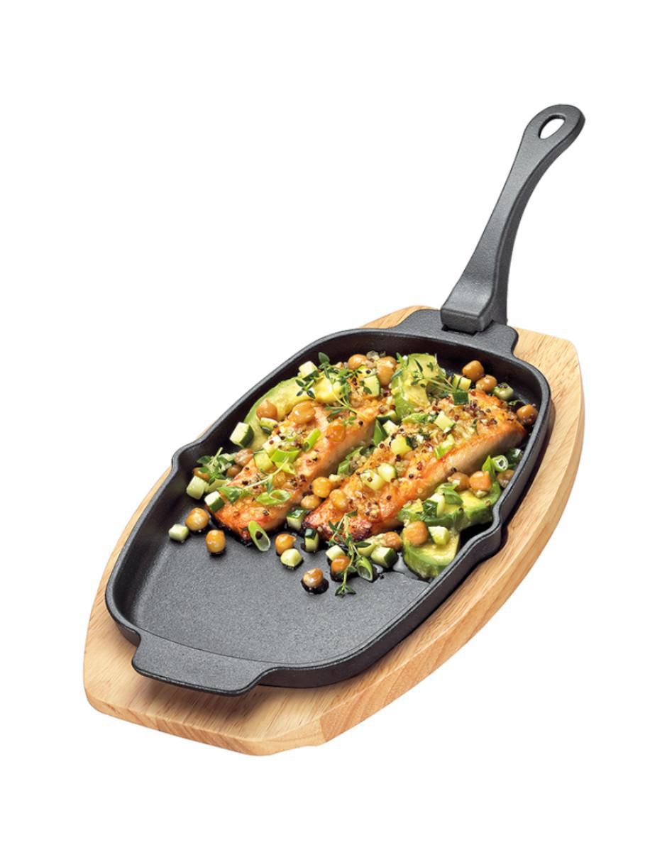 Sartén grill de hierro fundido 2 piezas