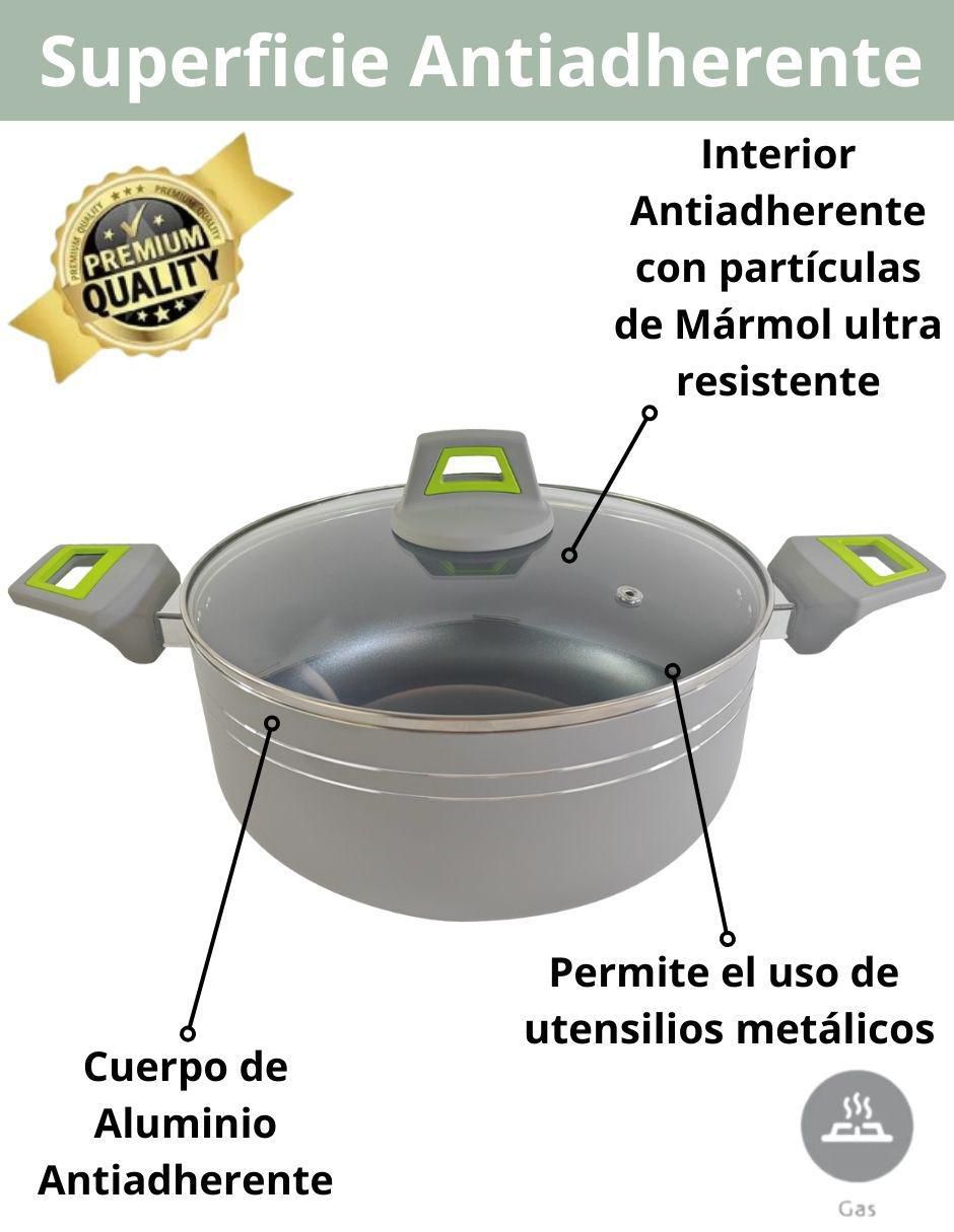 Batería de cocina RK1595GV de aluminio antiadherente minerales naturales 12 piezas 4