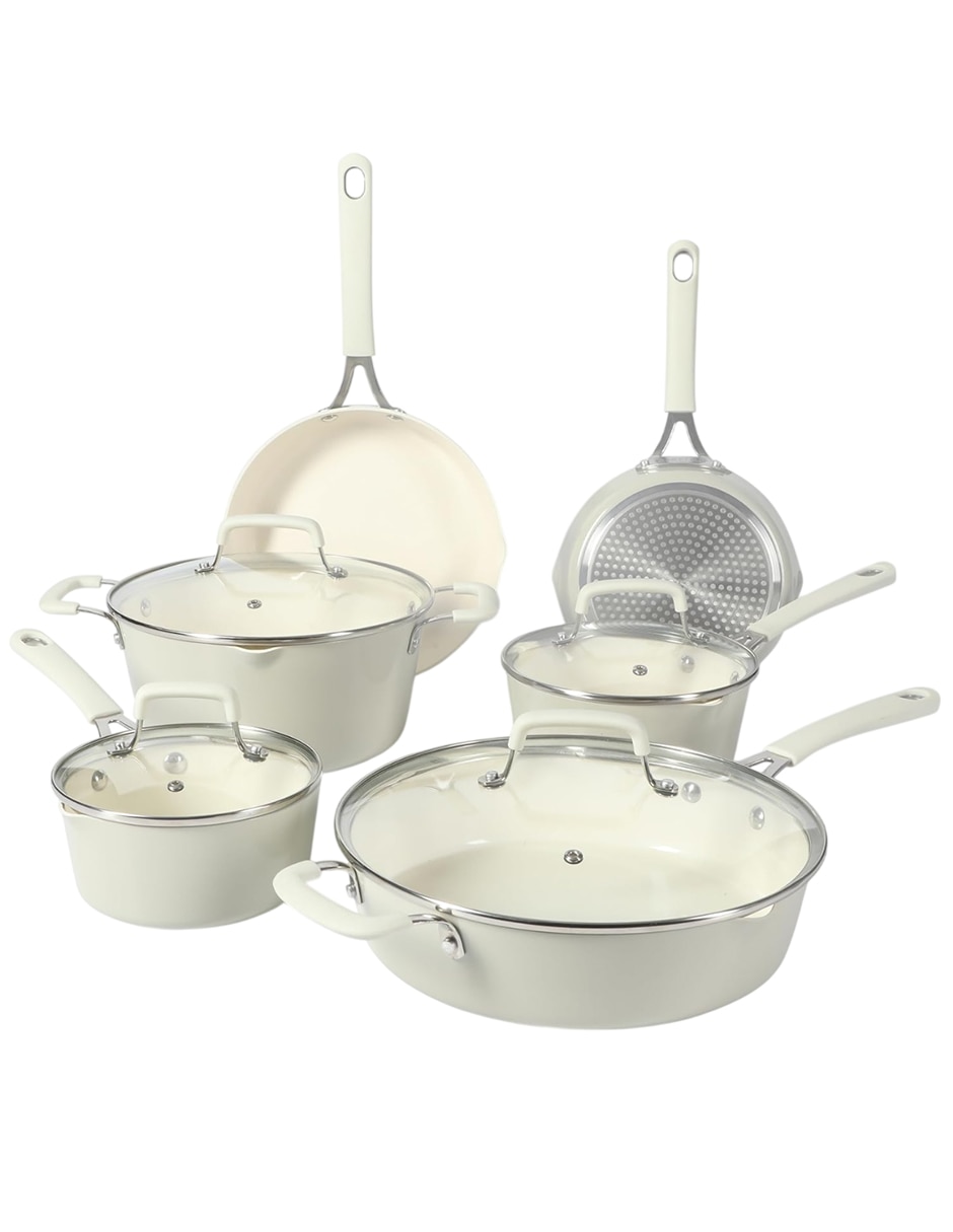Batería de cocina 162092 de aluminio antiadherente cerámica 10 piezas