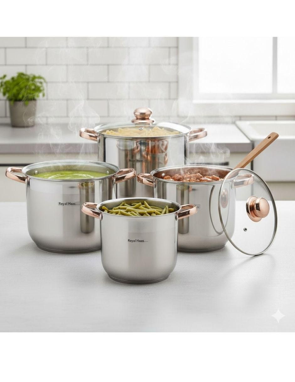 Batería de cocina Azaria de acero inoxidable antiadherente sin PFOA 8 piezas 2
