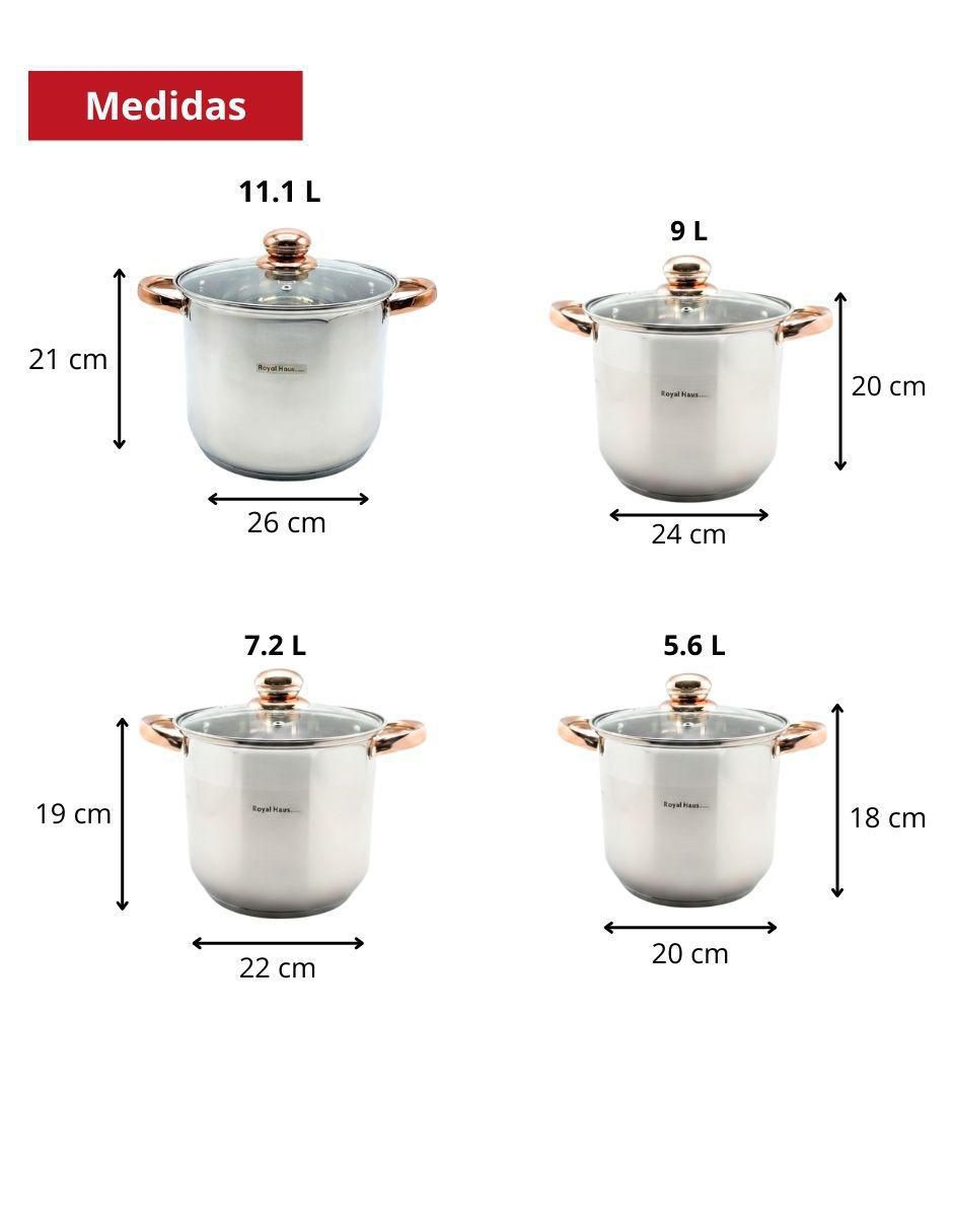 Batería de cocina Azaria de acero inoxidable antiadherente sin PFOA 8 piezas 5
