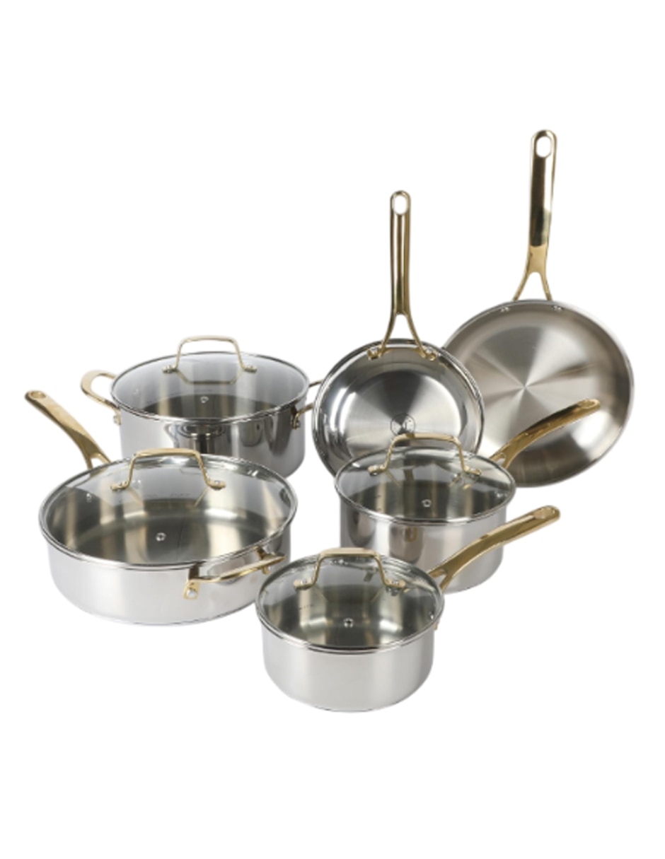 Batería de cocina 162089 de acero inoxidable 10 piezas