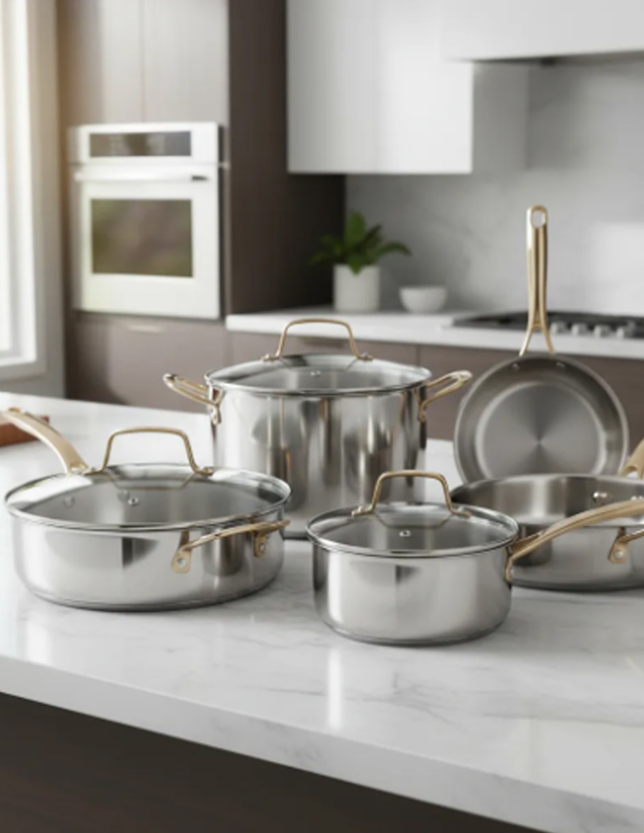 Batería de cocina 162089 de acero inoxidable 10 piezas 3